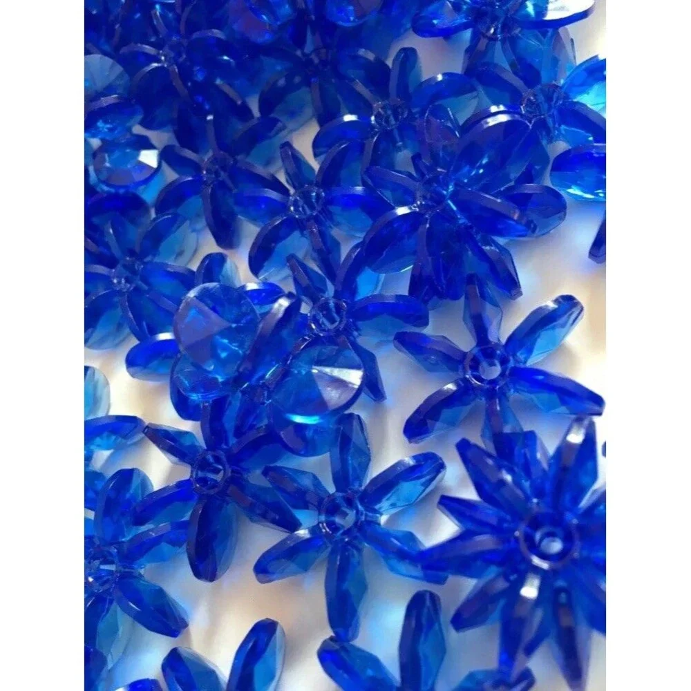 Huge Lot Tri Star Faceted Plastic Beads Crafts Jewelry Bracelets Ornament